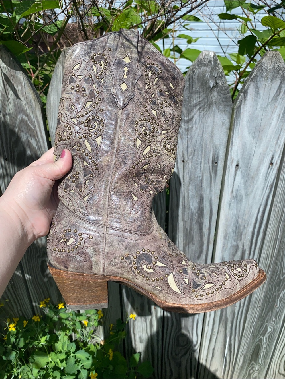 Corral Vintage Bronze Studded A1098 Women’s Cowboy Boots Size 8 READ DESCRIPTION - Picture 7 of 16
